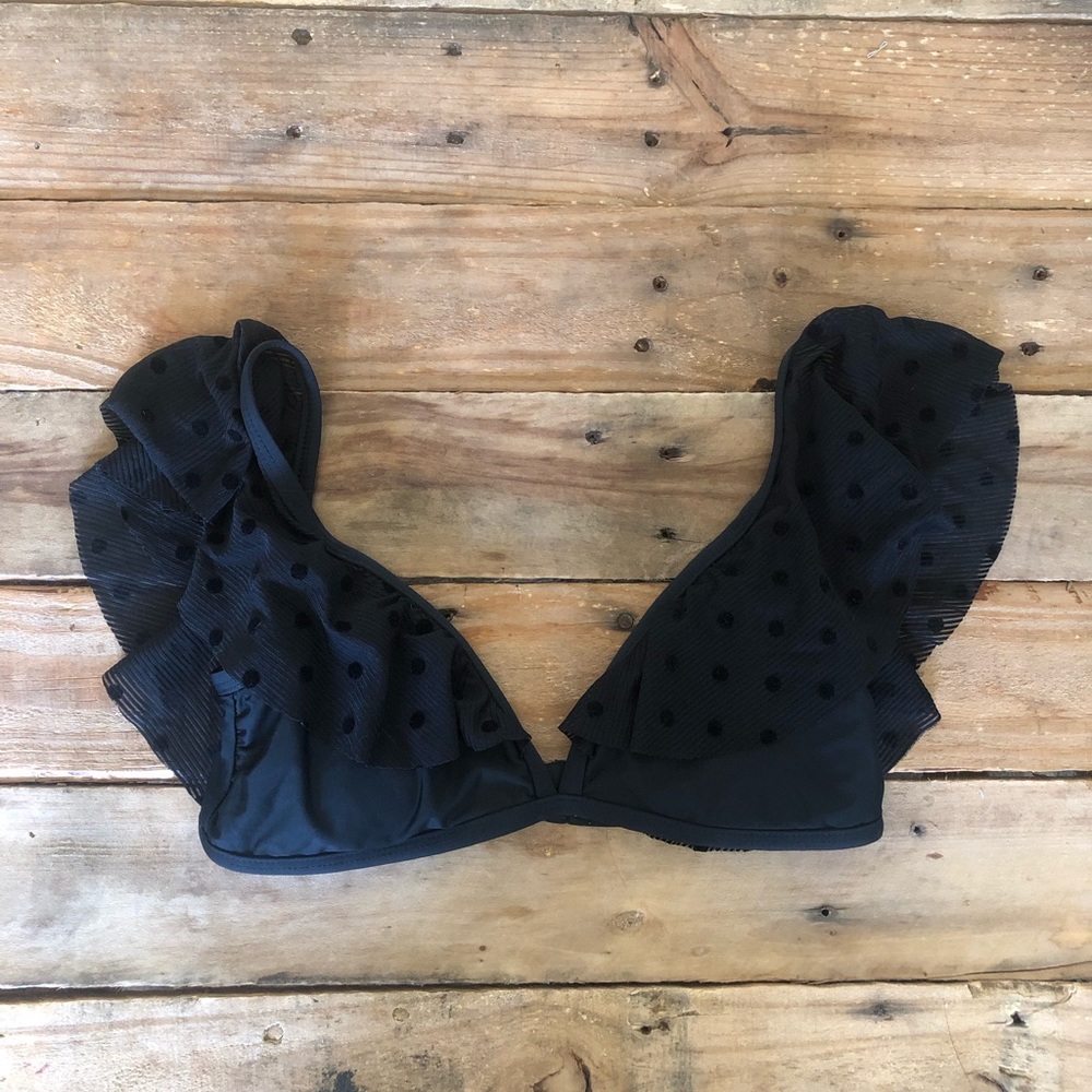 Black Flouncy Swim Top *MOVING SALE*